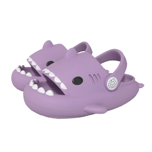 WUYISTAR Kinder Hai Hausschuhe Mädchen Hai Pantoffeln Kleinkind Duschpantoffeln Rutschfeste Strand Duschen Sandalen Flip Flop Pool Dusche Schuhe Clogs Violett von WUYISTAR
