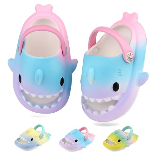 Kinder Hai Hausschuhe Mädchen Hai Pantoffeln Kleinkind Duschpantoffeln rutschfeste Strand Duschen Sandalen Flip Flop Pool Dusche Schuhe Violett Blau Rosa von WUYISTAR