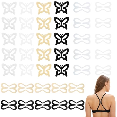 WUYJI BH-Träger 40 Stück BH-Clips, Trägerclips, BH-Trägerhalter Schmetterlings-BH-Clips, Libellen-BH-Trägerclips, unsichtbare rutschfeste BH-Clips, passend für Vollschalen WUYJI BH-Träger 40 Stück BH-Clips, Trägerclips, BH-Trägerhalter Schmetterlings-BH-Clips, Libellen-BH-Trägerclips, unsichtbare rutschfeste BH-Clips, passend für Vollschalen von WUYJI