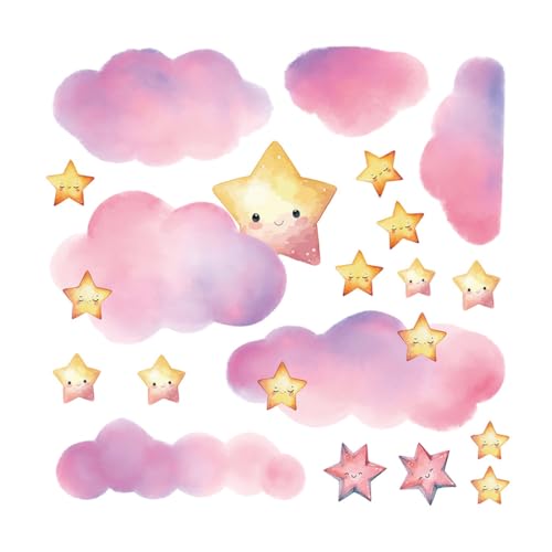 WUYJI Nursery Wall Stickers, 2 rosa Wolken Wandaufkleber Leuchtwolke Wandaufkleber fluoreszierende Wolkenaufkleber Kinder Wanddeko Deko Wohnzimmer WUYJI Nursery Wall Stickers, 2 rosa Wolken Wandaufkleber Leuchtwolke Wandaufkleber fluoreszierende Wolkenaufkleber Kinder Wanddeko Deko Wohnzimmer von WUYJI