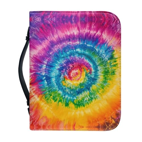 WUYOJUXA Batik-Bibeltragetasche für Damen, bunte Bibelhüllen für Frauen, Kirchentasche, Bibelzubehör, Geschenk, christliches Geschenk für Mädchen, Männer, Frauen, Größe L von WUYOJUXA