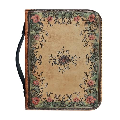 WUYOJUXA Bibelbuchhülle im Retro-Stil, Blumen-Bibelbuch, Tragetasche, Christentum, Bibelzubehör, Bibeltasche, Mädchen, Bibeltaschen, Größe: XXL von WUYOJUXA