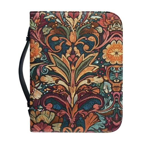 WUYOJUXA Bibelhülle mit Retro-Blumenmotiv für Damen, Bibeltasche, tragbare Bibel-Tragetasche, Bibel-Tragetasche, Bibelzubehör, Größe: M von WUYOJUXA