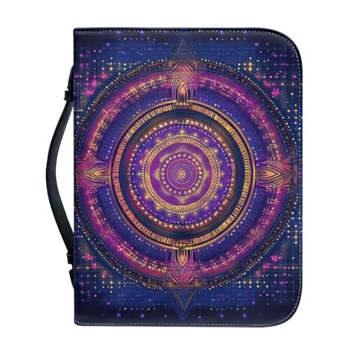 WUYOJUXA Bibeltragetasche im Bohemia-Stil für Damen, violett, Bibel-Tragetasche, Bibelschutz, abnehmbarer Schultergurt und Reißverschlusstasche, Größe: XL von WUYOJUXA