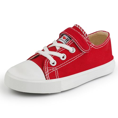 WUYOR Kinder Turnschuhe Jungen und Mädchen Segeltuchschuhe lässig leichte Schuhe Klassische verstellbare Riemen Turnschuhe von WUYOR
