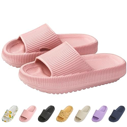 WUYOR Unisex Badelatschen Kinder Jungen Mädchen Dusch Badeschuhe Cozy Slides Wolken Schlappen Weiche Dicke Sohle rutschfeste Schwimmbad Strand Badeschuhe Schlappi von WUYOR