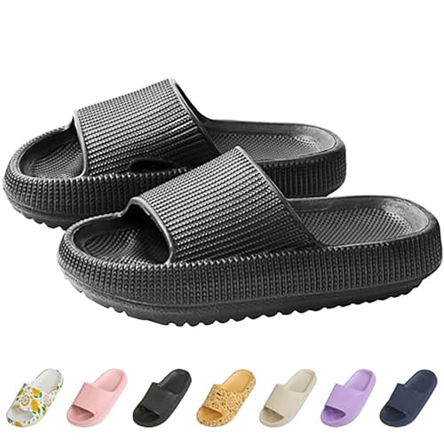 WUYOR Unisex Badelatschen Kinder Jungen Mädchen Dusch Badeschuhe Cozy Slides Wolken Schlappen Weiche Dicke Sohle rutschfeste Schwimmbad Strand Badeschuhe Schlappi von WUYOR