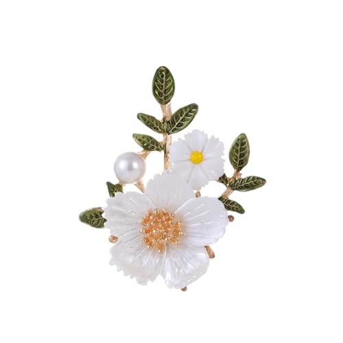 2 Stück Metallbrosche Anstecknadeln Elegante Broschennadeln for Frauen Exquisite Perlenblumen-Hemdkragenspitzennadeln Für Kleidung von WUYXTO