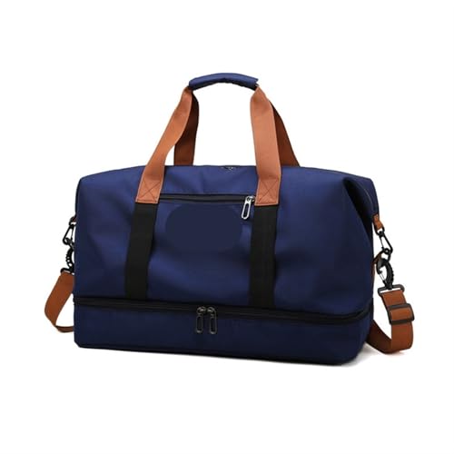 Reisetasche 2 stücke Reisetaschen for Frauen Große Kapazität Sport Schulter Handtaschen Wochenende Weibliche Messenger Tote Trockenen Und Nass FüR Urlaub Und Sport(Blue) von WUYXTO