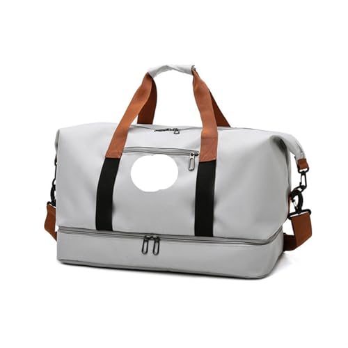 Reisetasche 2 stücke Reisetaschen for Frauen Große Kapazität Sport Schulter Handtaschen Wochenende Weibliche Messenger Tote Trockenen Und Nass FüR Urlaub Und Sport(Grey) von WUYXTO