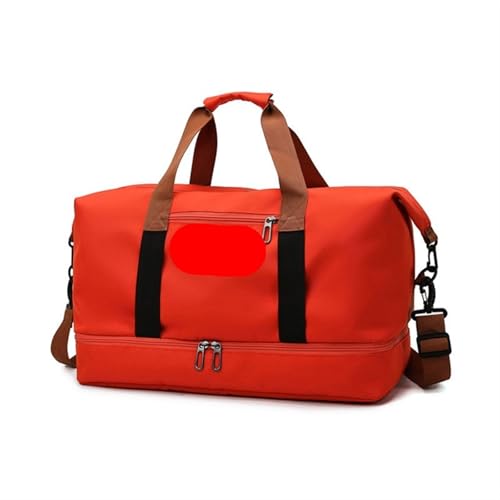 Reisetasche 2 stücke Reisetaschen for Frauen Große Kapazität Sport Schulter Handtaschen Wochenende Weibliche Messenger Tote Trockenen Und Nass FüR Urlaub Und Sport(Red) von WUYXTO
