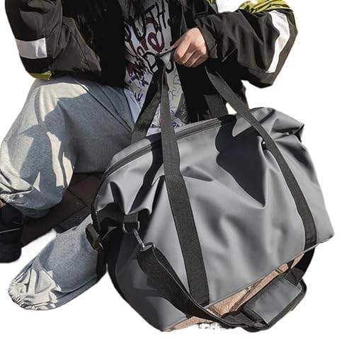 Reisetasche Oxford Reisetasche Handtaschen Große Kapazität Handgepäck Taschen Männer Frauen Schulter Outdoor Tote Wochenende Sport Sporttasche FüR Urlaub Und Sport(Gray) von WUYXTO