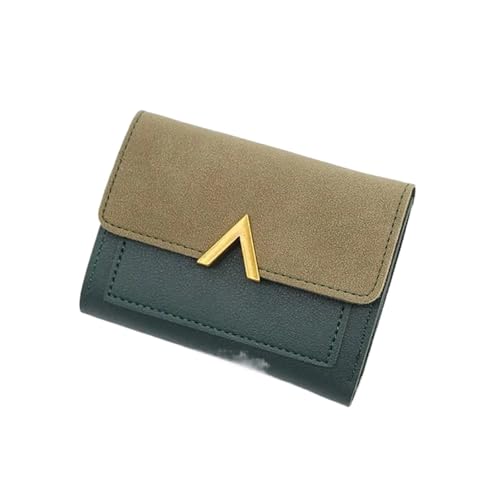 WUYXTO Brieftasche Kurze Geldbörse Frauen Geldbörsen Kartenhalter Handtasche Damen Kleine Brieftasche Weibliche Haspe Mädchen Geld Tasche Für Geldbeutel Damen(Green) von WUYXTO