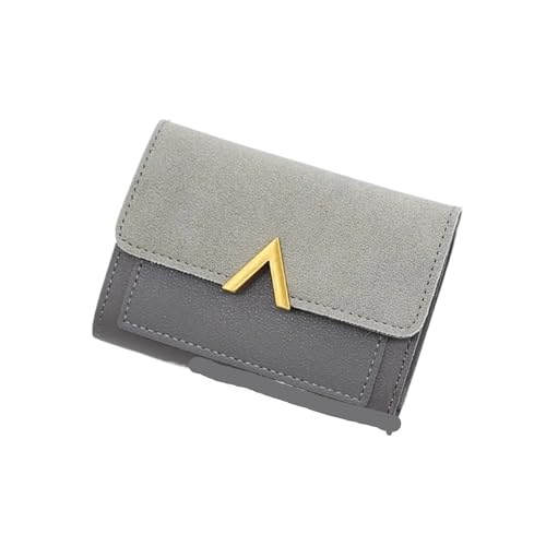 WUYXTO Brieftasche Kurze Geldbörse Frauen Geldbörsen Kartenhalter Handtasche Damen Kleine Brieftasche Weibliche Haspe Mädchen Geld Tasche Für Geldbeutel Damen(Grey) von WUYXTO