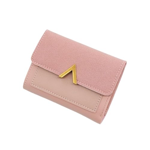 WUYXTO Brieftasche Kurze Geldbörse Frauen Geldbörsen Kartenhalter Handtasche Damen Kleine Brieftasche Weibliche Haspe Mädchen Geld Tasche Für Geldbeutel Damen(Pink) von WUYXTO