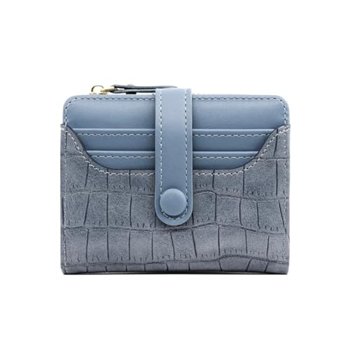 WUYXTO Damen-Geldbörse, Damen-Reißverschluss-Schnalle, großes Fassungsvermögen, Tragetasche for mehrere Karten, Null-Geldbörse Für Geldbeutel Damen(Blue) von WUYXTO