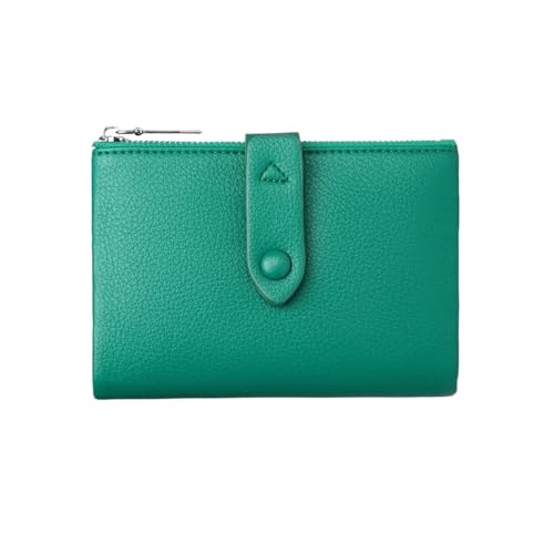 WUYXTO Damen-Geldbörse, Kurze Faltkartentasche, multifunktionale Tasche, Visitenkarten-Clip, klassischer Reißverschluss, Geldklammer Für Geldbeutel Damen(Green) von WUYXTO