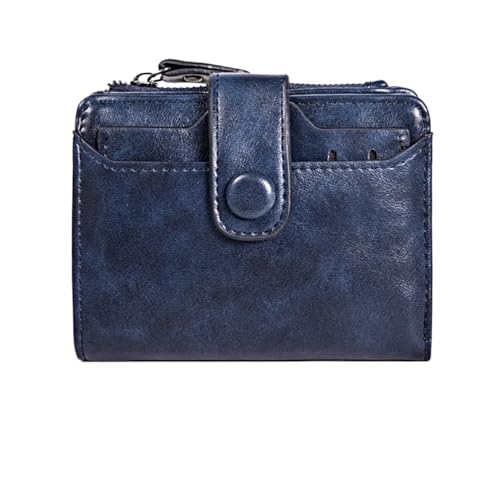 WUYXTO Damen-Geldbörse, dünne, Kurze Damen-Geldbörse mit Kartenfenster, geeignet for Männer und Frauen Für Geldbeutel Damen(Deep Blue) von WUYXTO