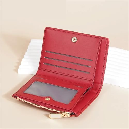 WUYXTO Damen-Geldbörse, kurz, Damen-Geldbörse, Geldbörse mit Mehreren Karten, Reißverschluss, Null-Geldbörse Für Geldbeutel Damen(Brown) von WUYXTO