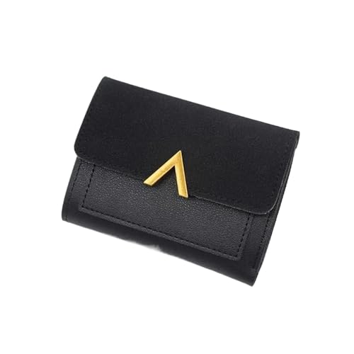 WUYXTO Frauen Brieftasche Kurze Geldbörse Geldbörsen Kartenhalter Handtasche Damen Kleine Brieftasche Weibliche Kupplung Mädchen Geld Tasche Für Geldbeutel Damen(Black) von WUYXTO