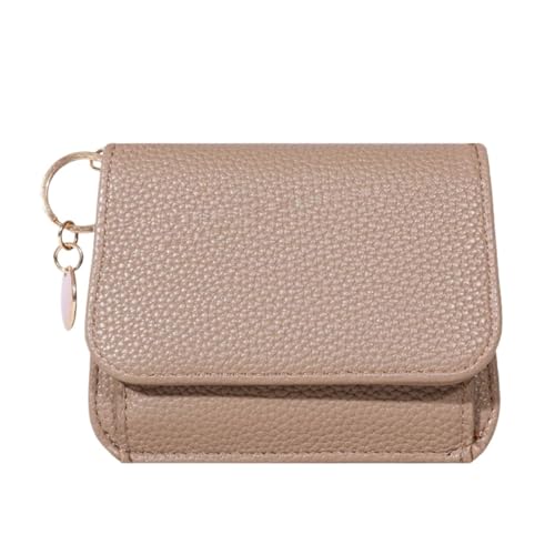 WUYXTO Frauen Brieftaschen PU Leder Weibliche Geldbörse Multi-Karten Halter Münze Kurze Brieftaschen Schlanke Kleine Brieftasche Reißverschluss Für Geldbeutel Damen(Beige) von WUYXTO