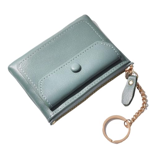 WUYXTO Geldbörse Damen Geldbörse Einfarbig Münzbörse Reißverschluss Geldbörse Tragbare Ledergeldbörse Für Geldbeutel Damen(Green) von WUYXTO