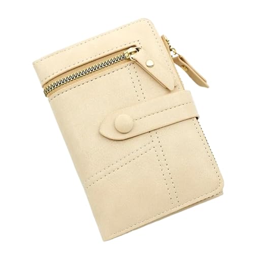 WUYXTO Geldbörse Damen Geldbörse Kurze Damen Geldbörse Geldbörse Damen Kartenhalter Kleine Geldtasche Für Geldbeutel Damen(Beige) von WUYXTO