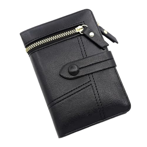 WUYXTO Geldbörse Damen Geldbörse Kurze Damen Geldbörse Geldbörse Damen Kartenhalter Kleine Geldtasche Für Geldbeutel Damen(Black) von WUYXTO