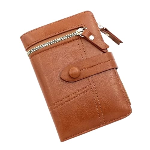 WUYXTO Geldbörse Damen Geldbörse Kurze Damen Geldbörse Geldbörse Damen Kartenhalter Kleine Geldtasche Für Geldbeutel Damen(Coffee) von WUYXTO
