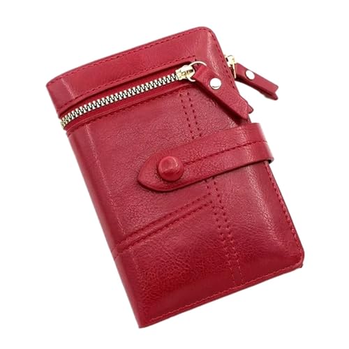 WUYXTO Geldbörse Damen Geldbörse Kurze Damen Geldbörse Geldbörse Damen Kartenhalter Kleine Geldtasche Für Geldbeutel Damen(Wine Red) von WUYXTO