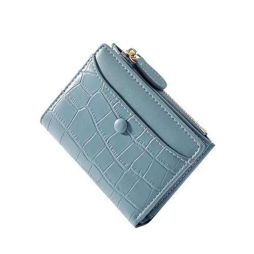 WUYXTO Geldbörsen Leder Kurze Frauen Geldbörse Damen Kleine Damen Geldbörse Geldbörse Weibliche Geldbörsen Für Geldbeutel Damen(Blue) von WUYXTO