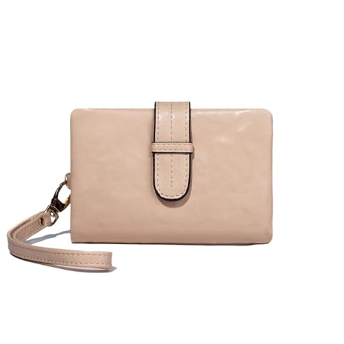 WUYXTO Kleine Retro-Geldbörse im kurzen Stil, Faltbare Damen-Geldbörse aus Leder mit Mehreren Kartenfächern und Reißverschlusstaschen Für Geldbeutel Damen(Pink) von WUYXTO