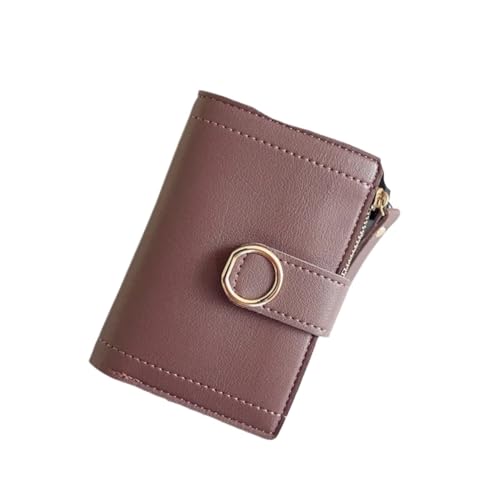 WUYXTO Weibliche Geldbörse Geldscheinklammer Brieftasche Kleine Reißverschluss Leder Geldbörse Frauen Damen Kartentasche for Frauen Für Geldbeutel Damen(Brown) von WUYXTO