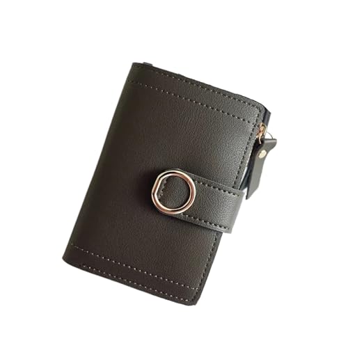 WUYXTO Weibliche Geldbörse Geldscheinklammer Brieftasche Kleine Reißverschluss Leder Geldbörse Frauen Damen Kartentasche for Frauen Für Geldbeutel Damen(Dark Green) von WUYXTO