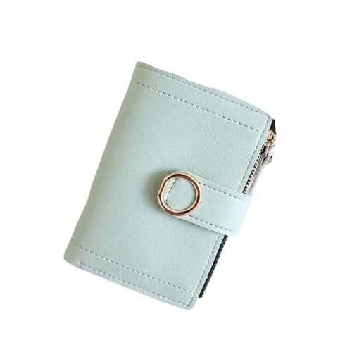 WUYXTO Weibliche Geldbörse Geldscheinklammer Brieftasche Kleine Reißverschluss Leder Geldbörse Frauen Damen Kartentasche for Frauen Für Geldbeutel Damen(Light Green) von WUYXTO