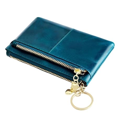 Women Leather Small Wallet Leather Change Bag Short Wallet Femal Coin Purse Girls Card Holder Für Geldbeutel Damen(Blue) von WUYXTO