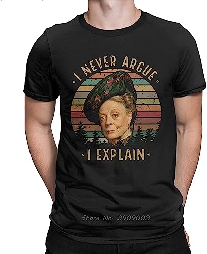 Men Downton Abbey Violet Crawley T Shirt Dowager Maggie England London Smith Cotton Short Sleeve Tees T-Shirt Black Hemden(XX-Large) von WUZ9MIMI