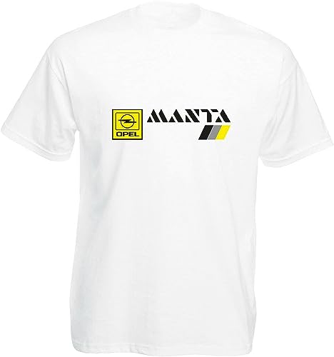 Opel Manta T-Shirt Various Sizes & Colours Car Enthusiast Vauxhall White Hemden(Medium) von WUZ9MIMI
