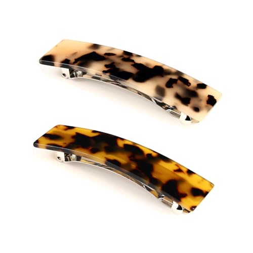 2 Stück Vintage-Acetat-Haarspange, 9 cm Länge, bunte Acryl-Haarnadel, Haarschmuck, Kopfschmuck für Damen von WUZIA