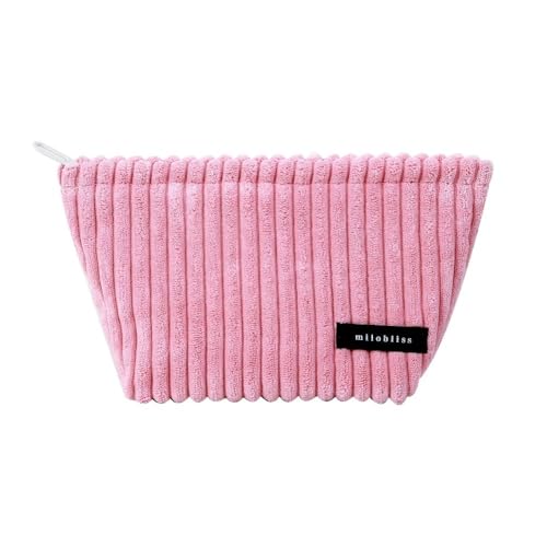 Cord-Make-up-Tasche, tragbare Reise-Kulturbeutel, Mini-Samt-Reißverschluss, Kosmetik-Organizer für Damen, rose von WUZIA