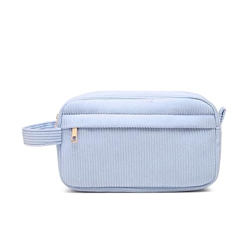 Damen Make-up-Tasche aus Kord, Reißverschluss, Kosmetiktasche, tragbar, Reisezubehör Damen Make-up-Tasche aus Kord, Reißverschluss, Kosmetiktasche, tragbar, Reisezubehör von WUZIA
