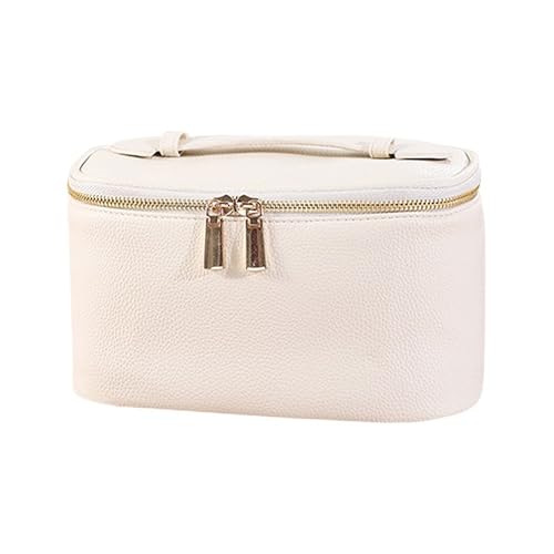 Große Kapazität Make-up Tasche für Frauen Reise Kosmetiktasche Etui mit Griff Tragbare PU Kulturbeutel Make Up Organizer mit abnehmbarer Trennwand von WUZIA