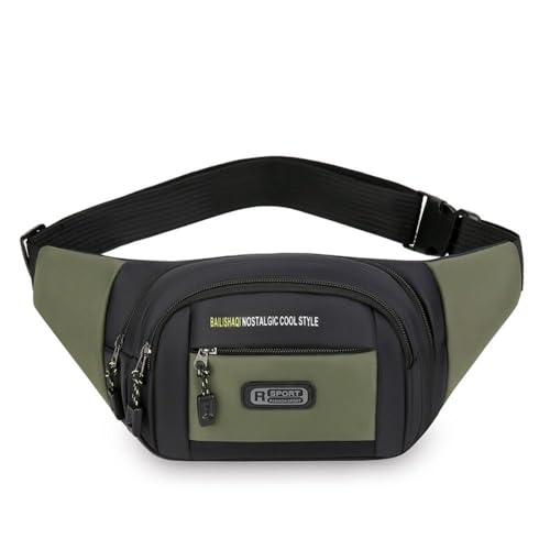 Herren Hüfttasche Grün Große Kapazität Mehrschichtige Sport Brust Geldbörse Casual Stil für Business Reisen Wandern Radfahren Outdoor von WUZIA