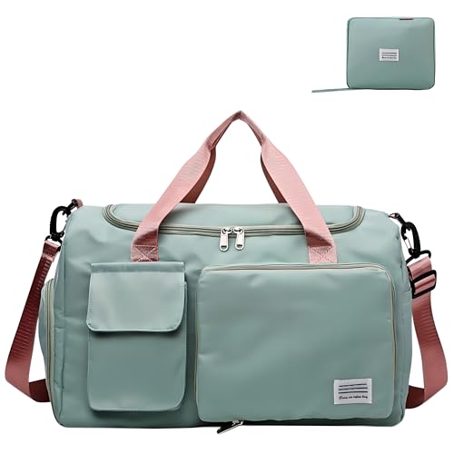 Reisetasche, Groß Wasserdicht Reisetaschen, Faltbare Reisetaschen, Leichte Faltbare Duffel Taschen für Weekender Herren Damen von WUZIGOLF