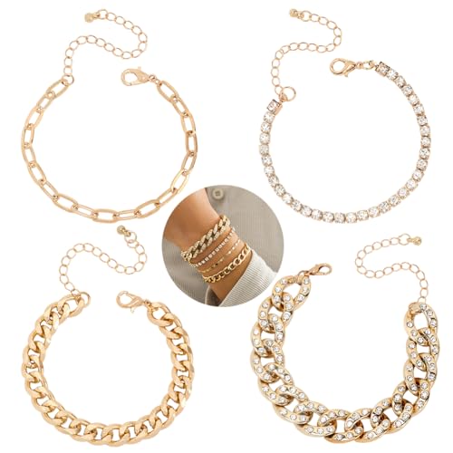 WVFHVISL tück Armband Damen Gold Karat Vergoldet Stapelarmbänder Gold Armbänder Armband Damen Ketten Armbander Set Kubanische Schlangenketten Armband Stapelbare Silber Armband Set für Damen WVFHVISL tück Armband Damen Gold Karat Vergoldet Stapelarmbänder Gold Armbänder Armband Damen Ketten Armbander Set Kubanische Schlangenketten Armband Stapelbare Silber Armband Set für Damen von WVFHVISL