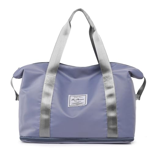 Frauen Reise Duffel Tasche,Sport Tote Gym Tasche,Schulter Weekender Übernachtung Tasche, Blau, modisch von WVMKOR