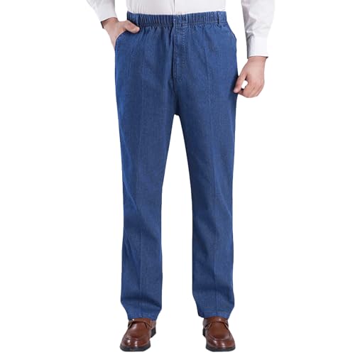 Jeans Herren Baggy Fit Baumwolle Weite Jeanshose Hose Denim Loose Fit Denim Pants mit Weites Bein Lässig Männer Straight Jeanshose Stretch Schlupfhose Schlupfjeans Stylische Hose von WVONIF