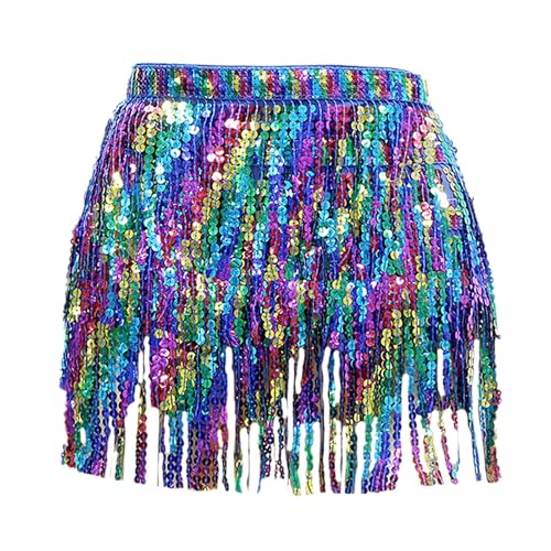 Rock Damen A-Linie Glitzer Pailletten Rock mit Plissee Midi Elegant Festlich Faltenrock Sommer leinenkleid Damen brauner Rock Damen tüllrock lang Damen von WVONIF