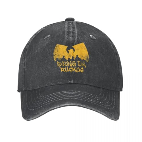 Baseballkappe Unisex und modische Old School Hip Hop Bring Da Ruckus Baseballkappe für Männer Distressed Baumwolle Snapback Hut Tangs Wu Travel Unstructured Soft Hat Cap Sport Outdoor-Geschenke von WVVCXCC