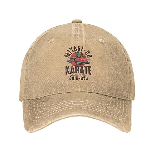 Baseballkappe unisex und modisch Vintage Miyagi Do inspirierte Karate Kid Baseballkappe Baumwolle für Männer Frauen Atmungsaktive japanische Kung Fu Kobra Kai Papa Hut Sport Sport Outdoor-Geschenke von WVVCXCC